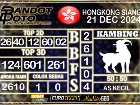 Prediksi Togel HK Siang 21 DESEMBER 2024