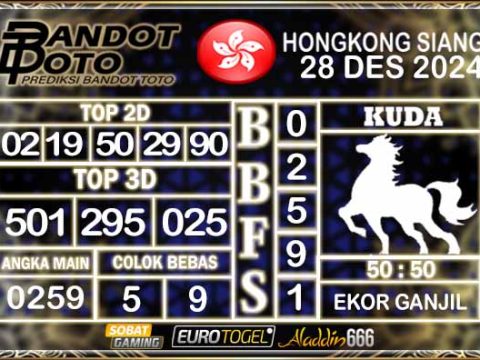 Prediksi Togel HK Siang 28 DESEMBER 2024