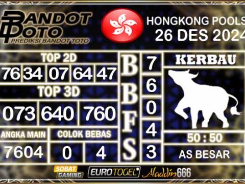 Prediksi Togel Hongkong Pools 26 DESEMBER 2024