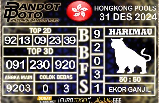 Prediksi Togel Hongkong Pools 31 DESEMBER 2024