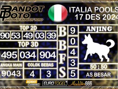 Prediksi Togel Italia Pools 17 DESEMBER 2024