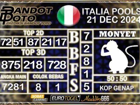 Prediksi Togel Italia Pools 21 DESEMBER 2024