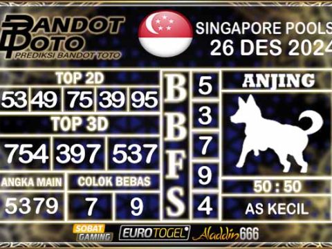 Prediksi Togel Singapore Pools 26 DESEMBER 2024