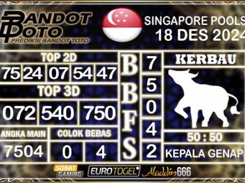 Prediksi Togel Singapore Pools 18 DESEMBER 2024