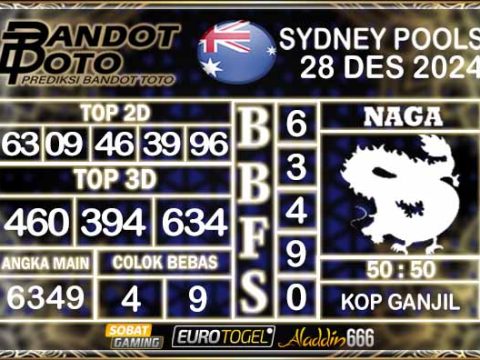 Prediksi Togel Sydney Pools 28 DESEMBER 2024