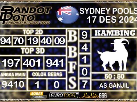 Prediksi Togel Sydney Pools 17 DESEMBER 2024