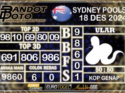 Prediksi Togel Sydney Pools 18 DESEMBER 2024