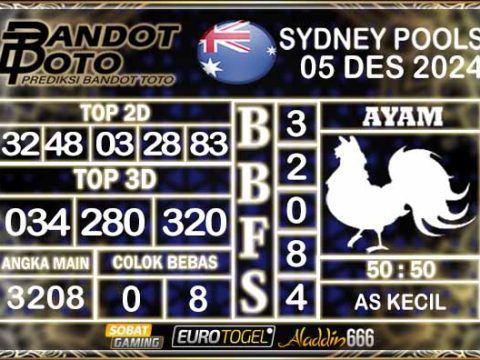 Prediksi Togel Sydney Pools 05 DESEMBER 2024