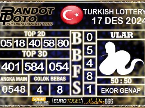 Prediksi Togel Turki Pools 17 DESEMBER 2024