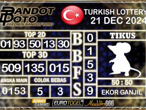 Prediksi Togel Turki Pools 21 DESEMBER 2024