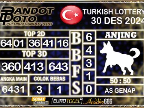 Prediksi Togel Turki Pools 30 DESEMBER 2024