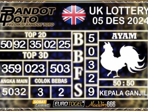 Prediksi Togel UK6D Lottery 05 DESEMBER 2024