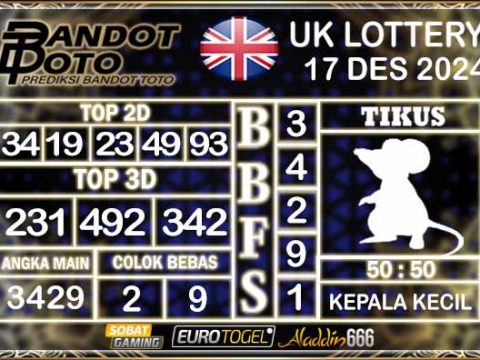 Prediksi Togel UK6D Lottery 17 DESEMBER 2024