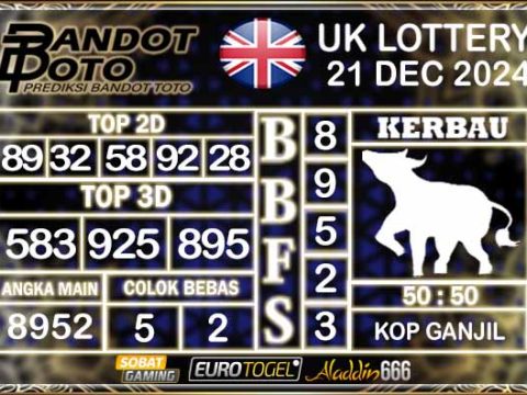 Prediksi Togel UK6D Lottery 21 DESEMBER 2024