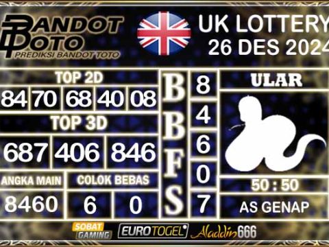 Prediksi Togel UK6D Lottery 26 DESEMBER 2024