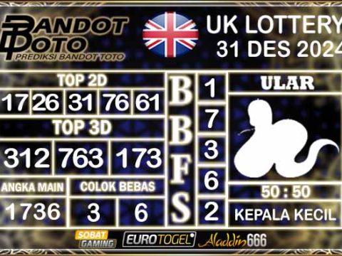 Prediksi Togel UK6D Lottery 31 DESEMBER 2024