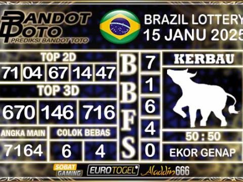 Prediksi Togel Brazil Pools 15 JANUARY 2025