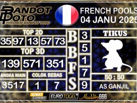 Prediksi Togel Prancis Pools 04 JANUARY 2025