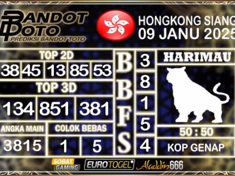 Prediksi Togel HK Siang 09 JANUARY 2025