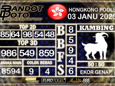 Prediksi Togel Hongkong Pools 03 JANUARY 2025