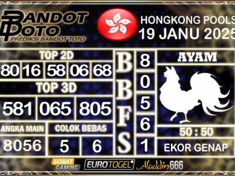 Prediksi Togel Hongkong Pools 19 JANUARY 2025