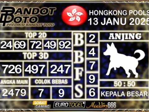 Prediksi Togel Hongkong Pools 13 JANUARY 2025