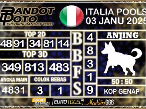 Prediksi Togel Italia Pools 03 JANUARY 2025