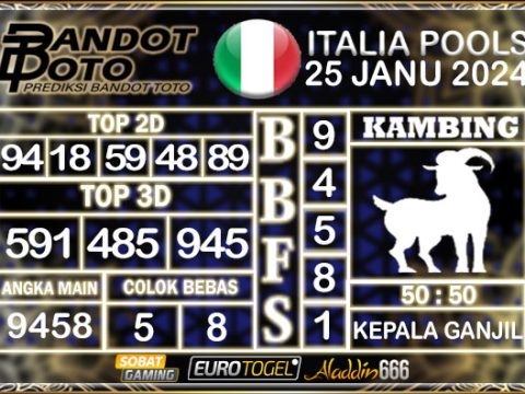 Prediksi Togel Italia Pools 25 JANUARY 2025