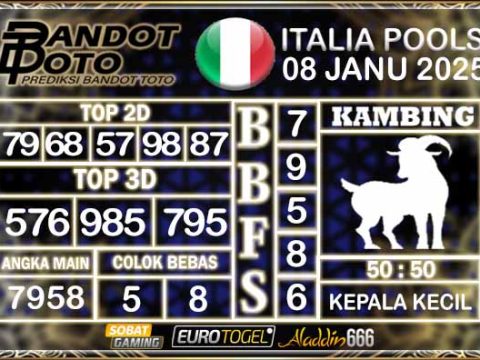 Prediksi Togel Italia Pools 08 JANUARY 2025
