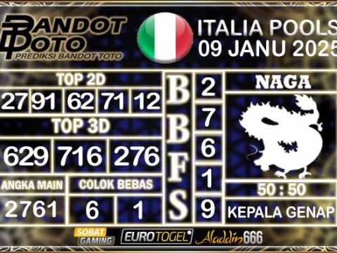 Prediksi Togel Italia Pools 09 JANUARY 2025