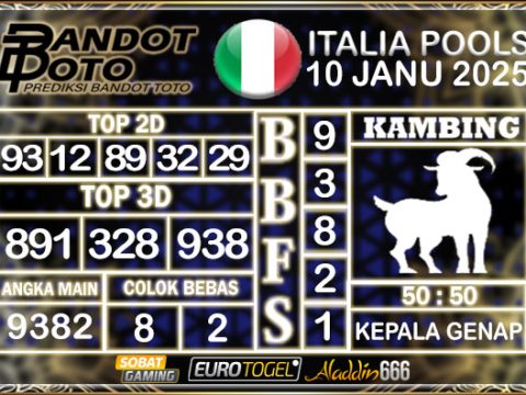 Prediksi Togel Italia Pools 10 JANUARY 2025