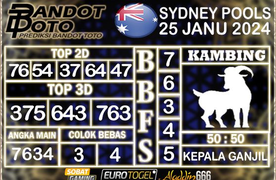 Prediksi Togel Sydney Pools 25 JANUARY 2025