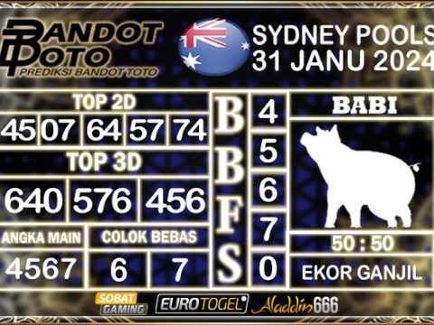 Prediksi Togel Sydney Pools 31 JANUARY 2025