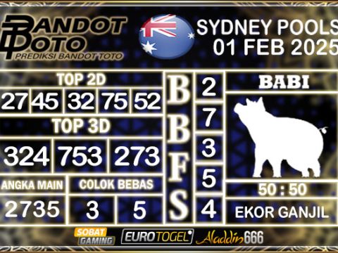 Prediksi Togel Sydney Pools 01 FEBRUARY 2025