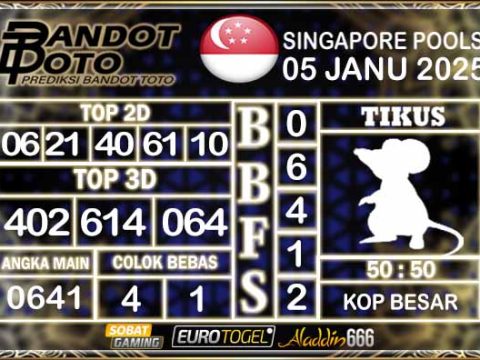 Prediksi Togel Singapore Pools 05 JANUARY 2025