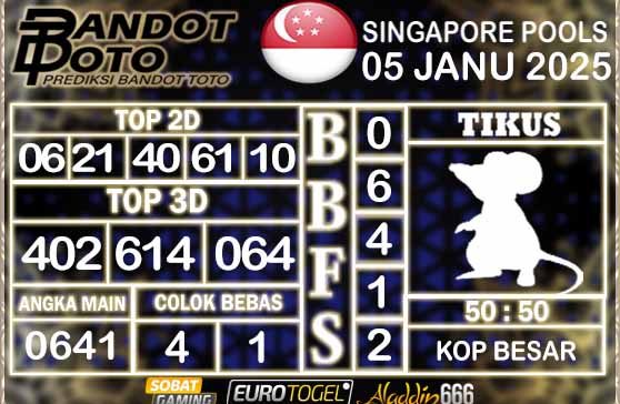 Prediksi Togel Singapore Pools 05 JANUARY 2025