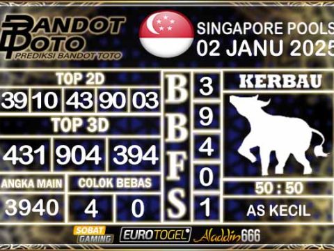 Prediksi Togel Singapore Pools 02 JANUARY 2025