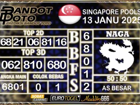 Prediksi Togel Singapore Pools 13 JANUARY 2025