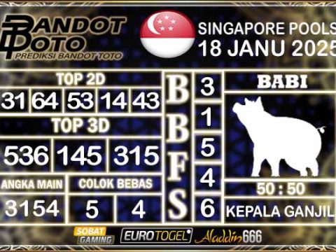 Prediksi Togel Singapore Pools 18 JANUARY 2025