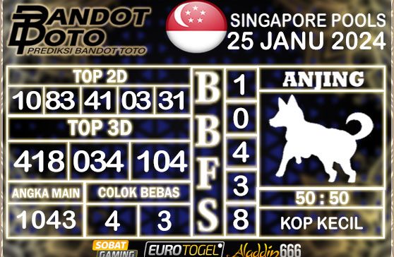 Prediksi Togel Singapore Pools 25 JANUARY 2025