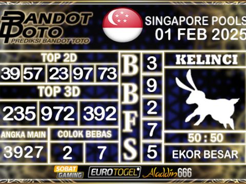 Prediksi Togel Singapore Pools 01 FEBRUARY 2025