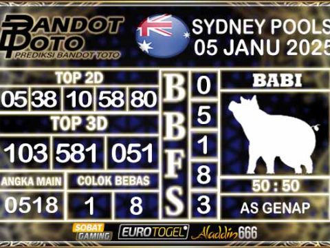 Prediksi Togel Sydney Pools 05 JANUARY 2025