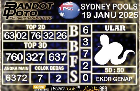 Prediksi Togel Sydney Pools 19 JANUARY 2025