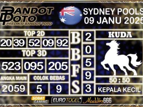 Prediksi Togel Sydney Pools 09 JANUARY 2025