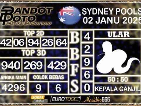 Prediksi Togel Sydney Pools 02 JANUARY 2025