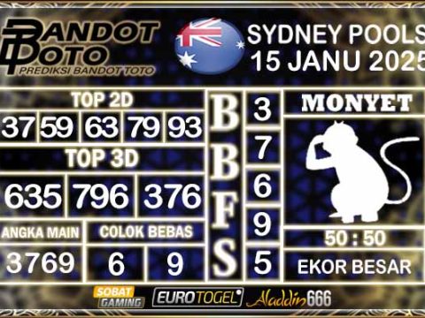 Prediksi Togel Sydney Pools 15 JANUARY 2025