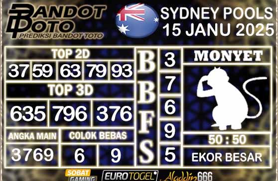 Prediksi Togel Sydney Pools 15 JANUARY 2025