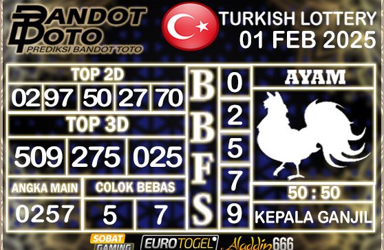 Prediksi Togel Turki Pools 01 FEBRUARY 2025