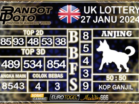 Prediksi Togel UK6D Lottery 27 JANUARY 2025