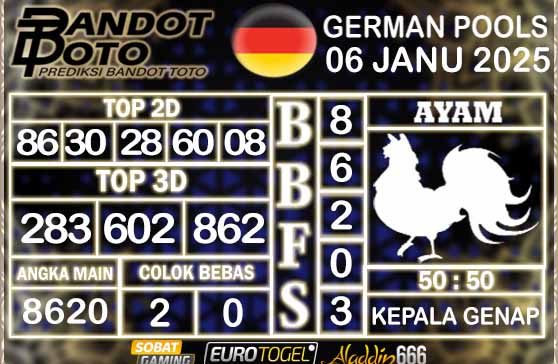 Prediksi Togel German Pools 06 JANUARY 2025